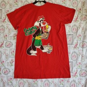 Vtg 90s Looney Tunes Sylvester Tweety Bird Christmas Cookies T-Shirt One Size